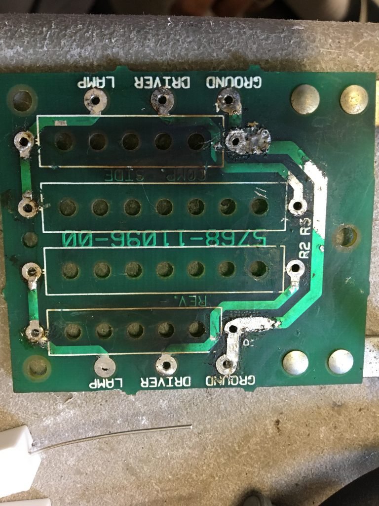 Resistors removed and board cleaned