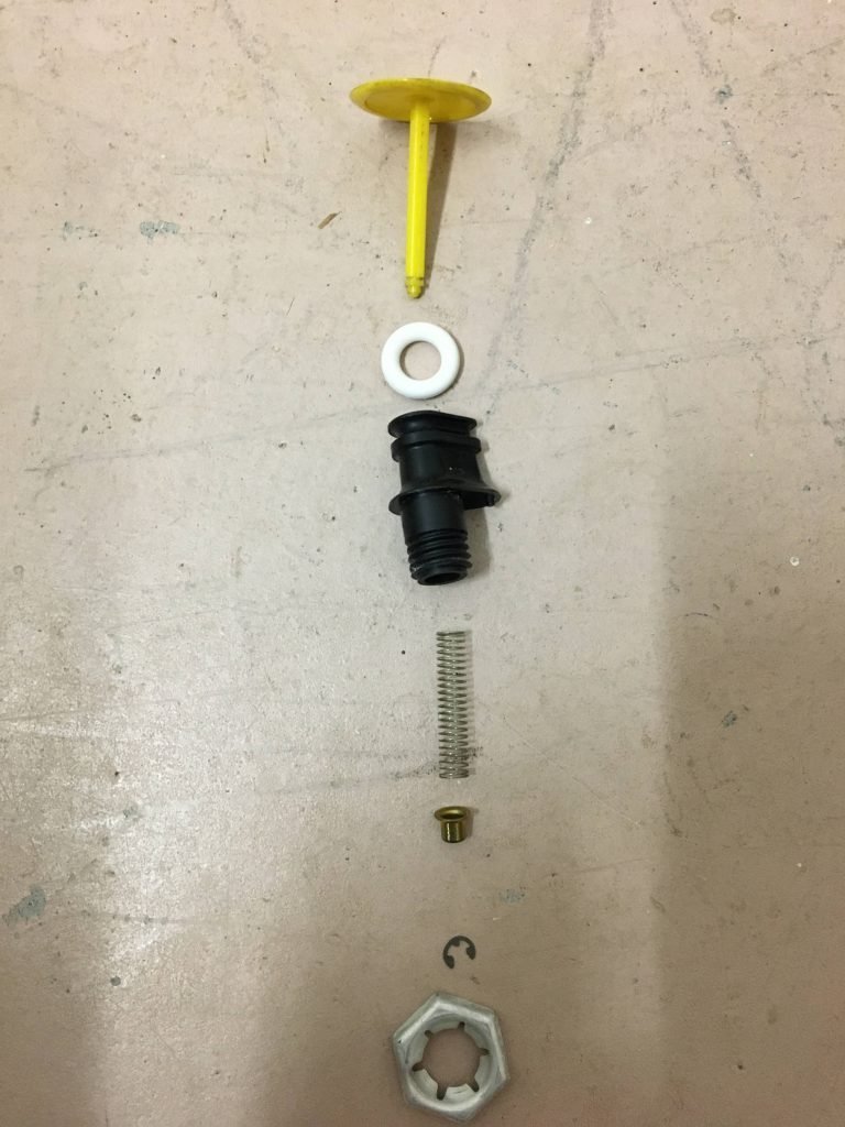 Exploded view of mushroom bumper