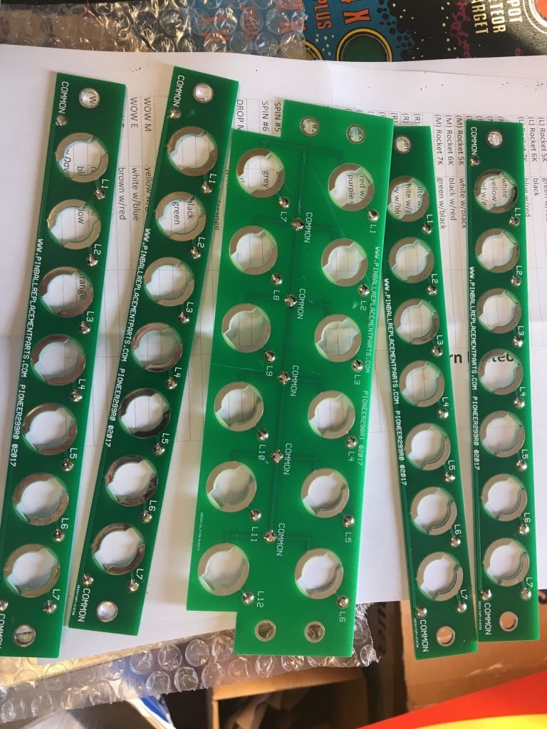 Stern Meteor lamp boards