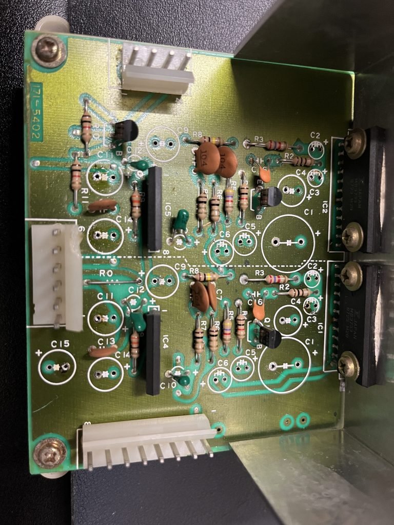 Caps removed and pcb cleaned